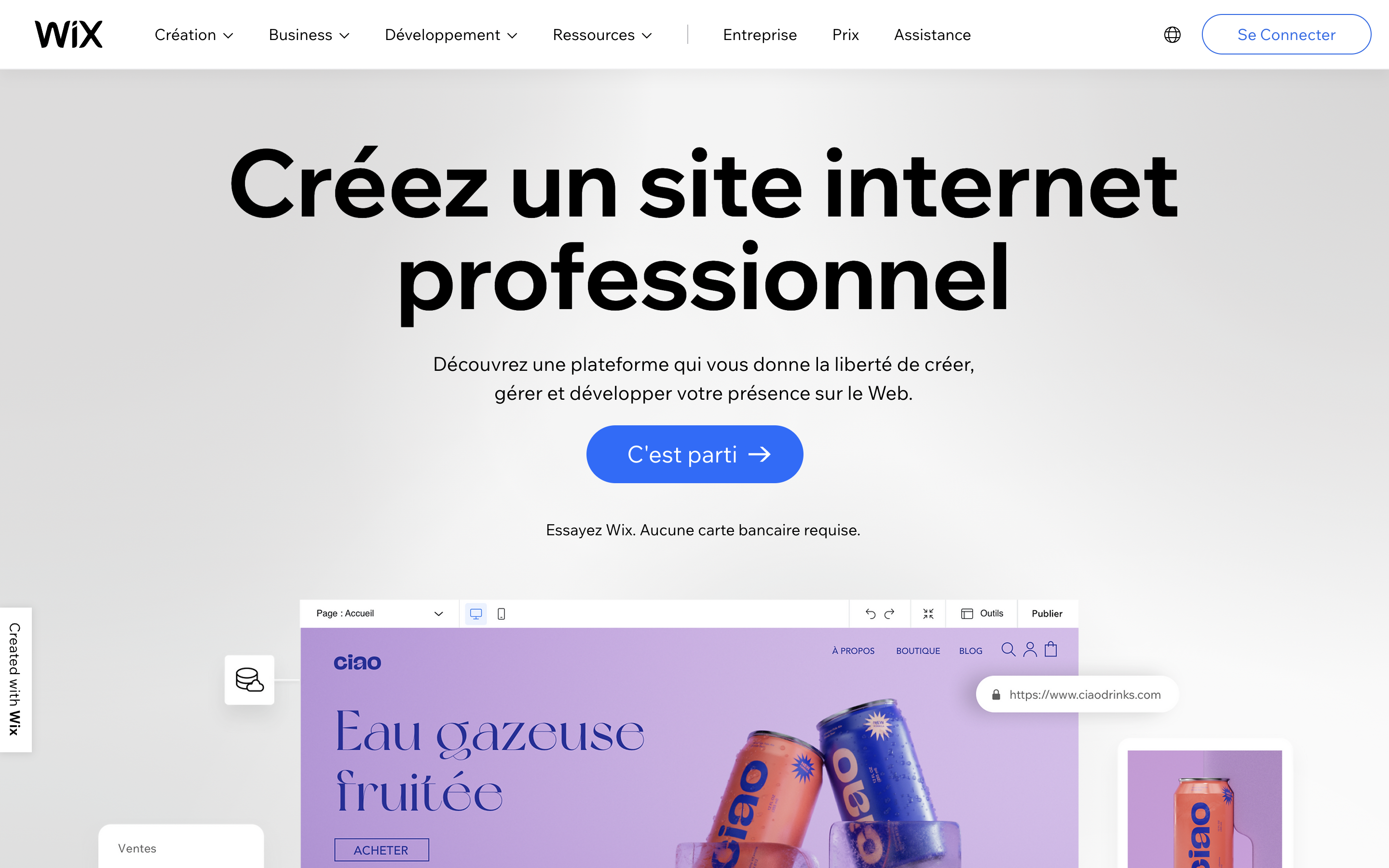 Créer un site avec Wix